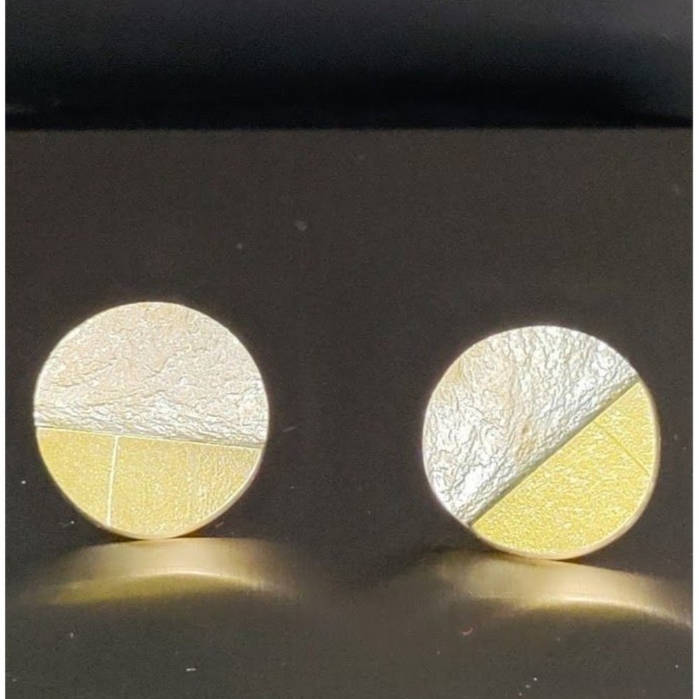 Friedlich Round Push Back Earrings Sterling Gold